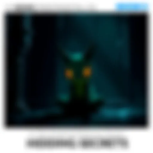 Hypno character sitting in a dimly lit room, looking mysterious with shadows around, hinting at hidden themes of hypnosis and safety.