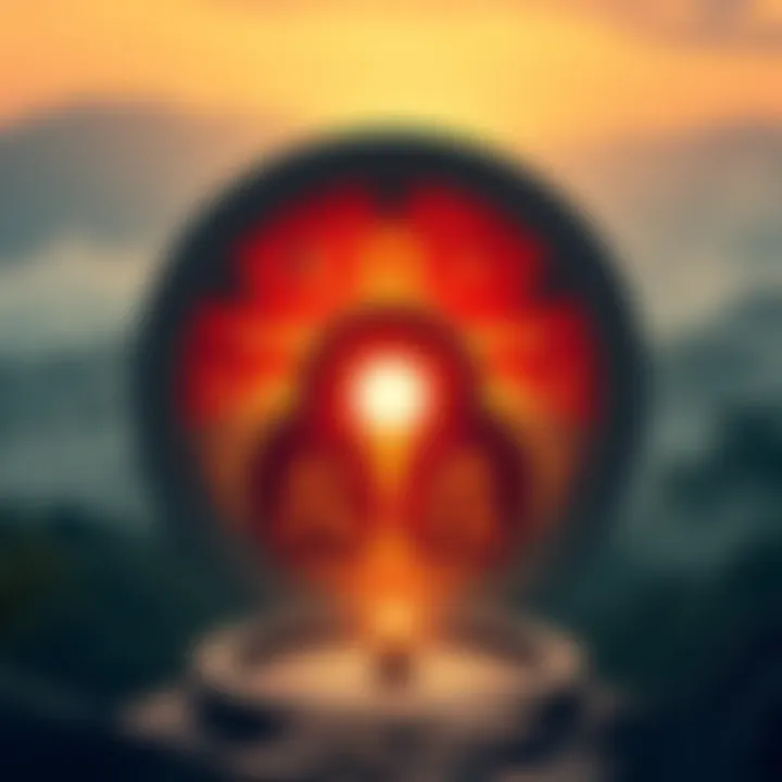 An artistic representation of the I Ching with ancient symbols and serene nature background, reflecting its wisdom and teachings.