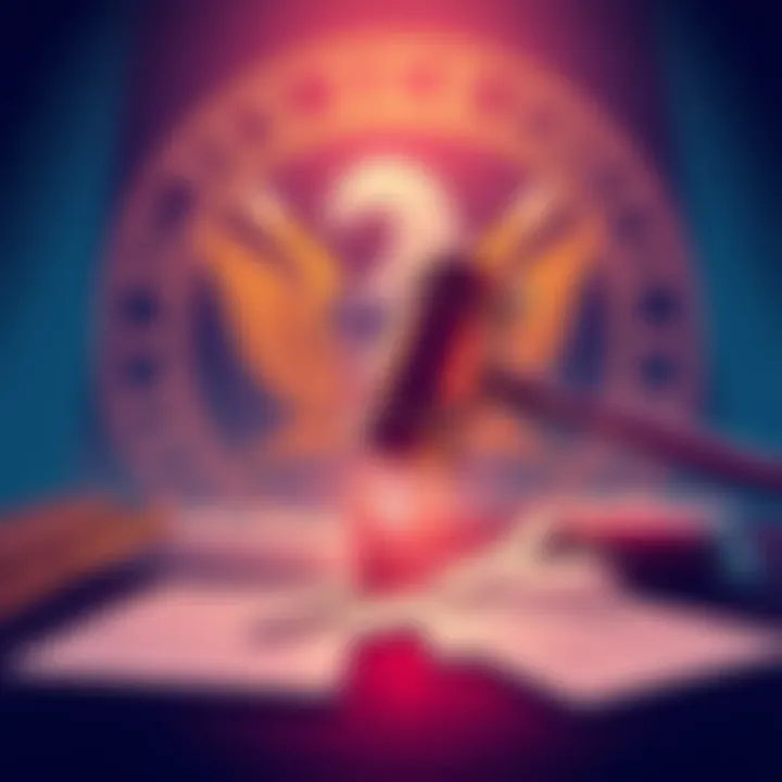 ICE Breaches Court Orders Illustration showing a gavel and broken court orders with a backdrop of ICE agency emblem