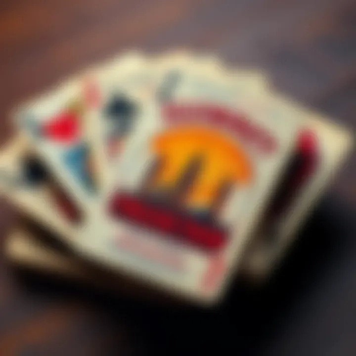 A deck of Illuminati card game showing illustrations of various significant events like 9/11 and political symbols.