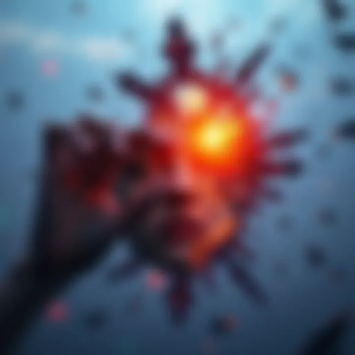 A surreal representation of the ego as a fragmented mirror reflecting various aspects of consciousness.