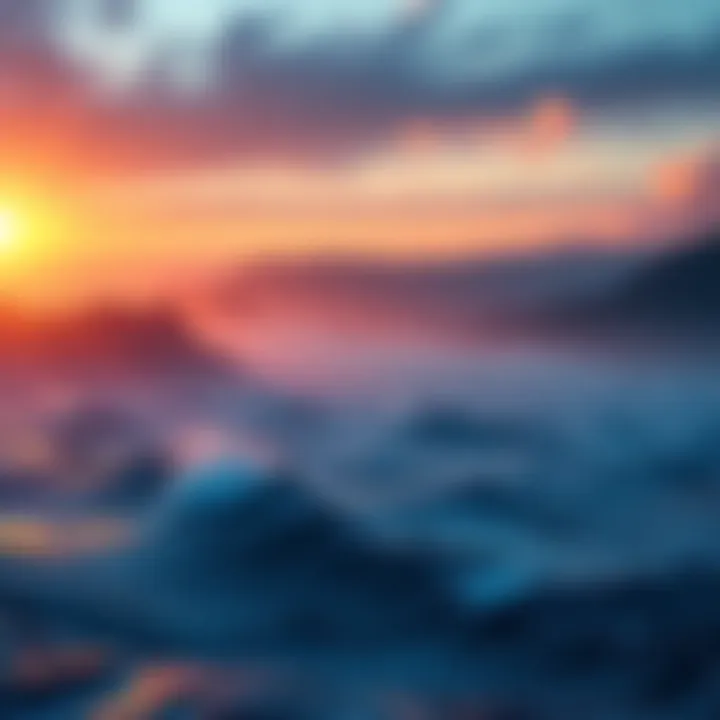 The Illusion of Calmness A serene landscape concealing a turbulent undercurrent