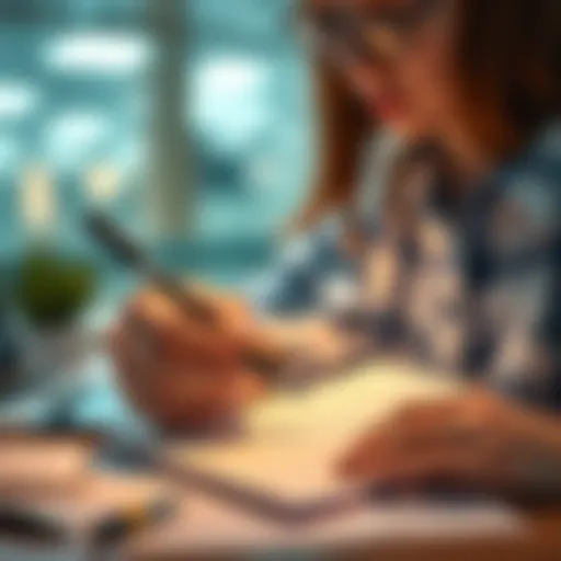A person checking a list for tasks with a pen, symbolizing precision in daily activities