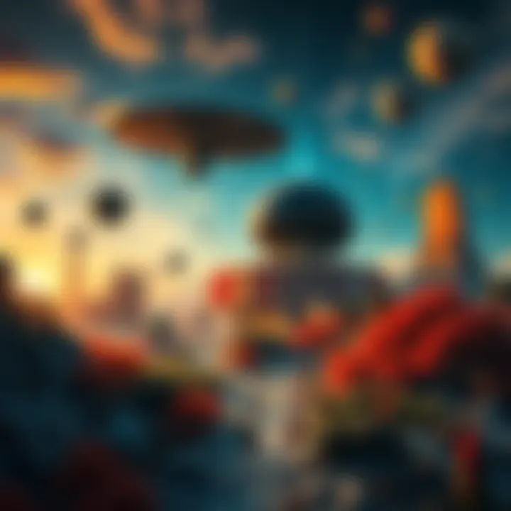 A surreal landscape depicting impossible scenarios and challenges to reality