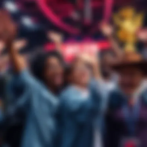 A group of diverse people celebrating remarkable achievements in various fields, showing excitement and joy.