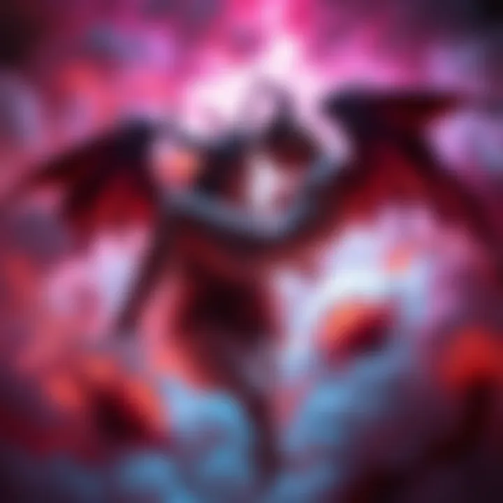 An artistic representation of an incubus and succubus interacting in a dreamlike setting, surrounded by swirling colors and soft shadows.