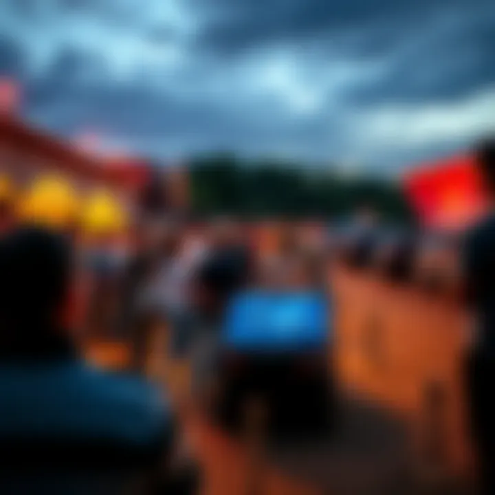 Participants watch as the inertia reduction technology is demonstrated in a large outdoor setting