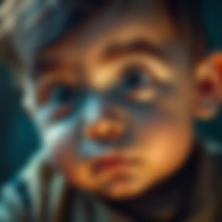 A close-up of an infant gazing thoughtfully, symbolizing the exploration of experience and consciousness in early development.