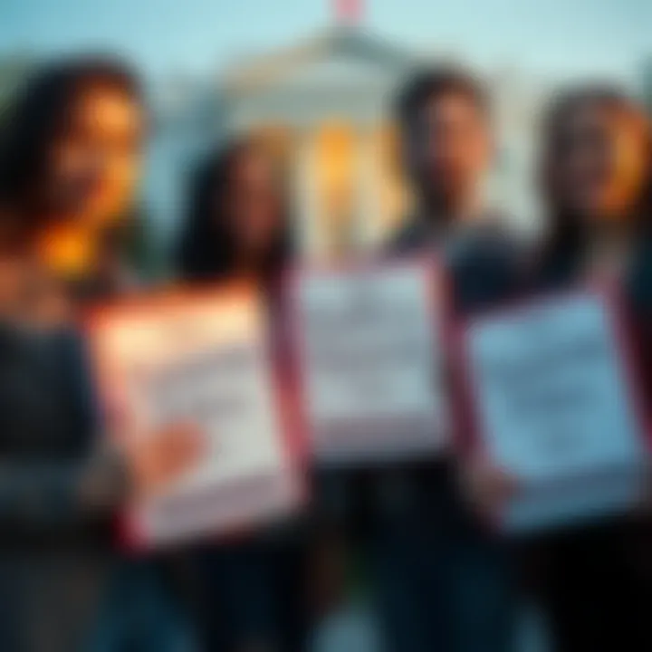 Influencers with Epstein Files A group of influencers holding binders labeled 'The Epstein Files: Part 1' outside the White House, sparking controversy and curiosity.