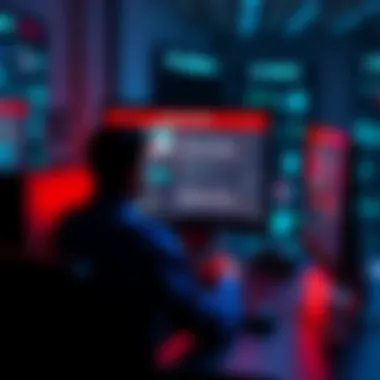 A person sitting at a computer, looking at a screen filled with content labeled as AI-generated, symbolizing how moderators control information.
