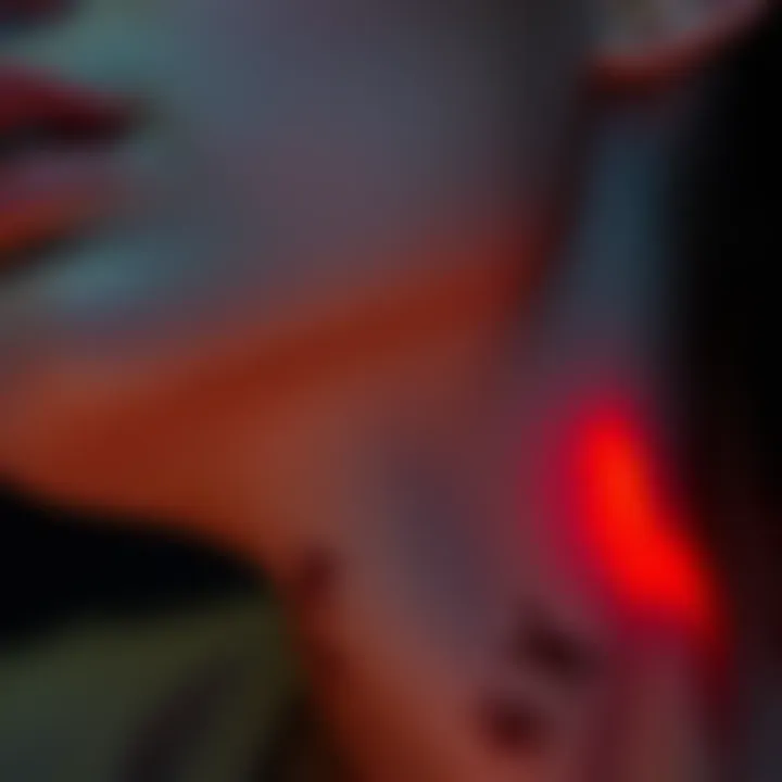 A close-up of a person's chin and spine showing visible injury marks, symbolizing the effects of Saturn Ketu conjunction.