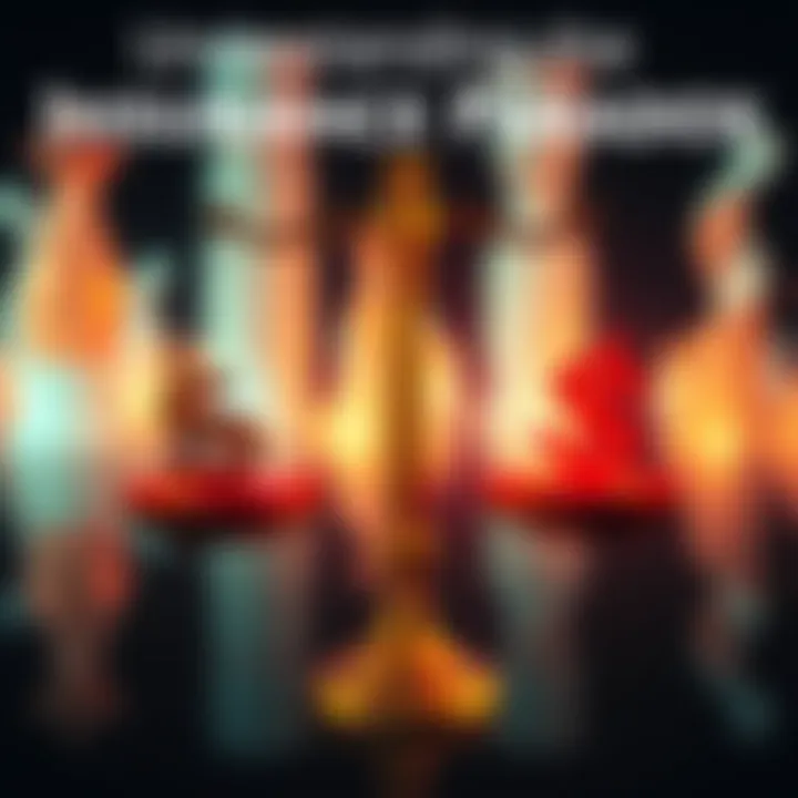 A visual representation of the insurance paradox showing scales balancing low-cost and high-cost clients with dollar signs and insurance symbols.