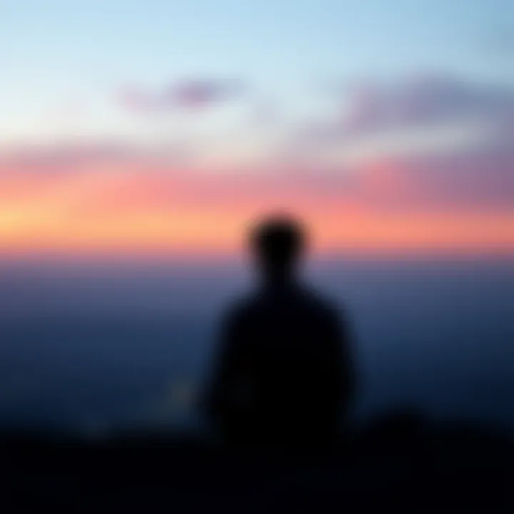 A person sits quietly in a serene space, looking pensive, symbolizing the heavy feelings and commitment to boundaries during the integration stage.