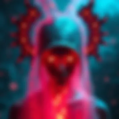 An image showing a figure that appears to be an inter-dimensional being, featuring unusual colors and shapes