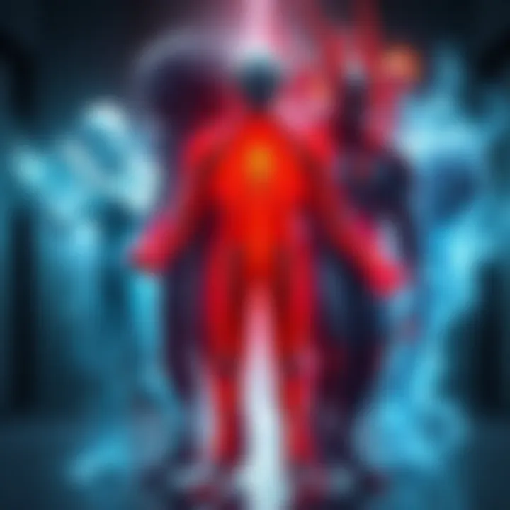A blend of various physical forms representing different interdimensional races, showcasing adaptability and energy aura.