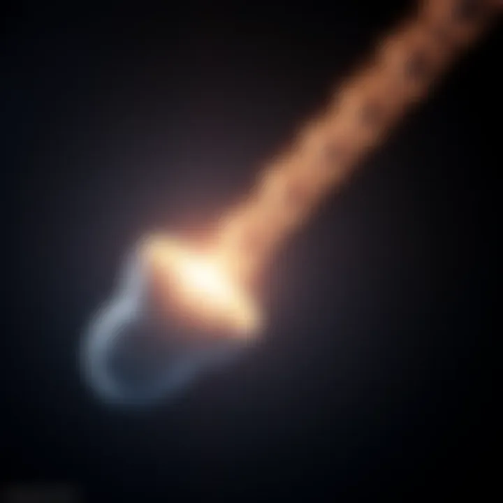 A view of interstellar comet 3I/ATLAS showing its bright core and tail against a dark space background.