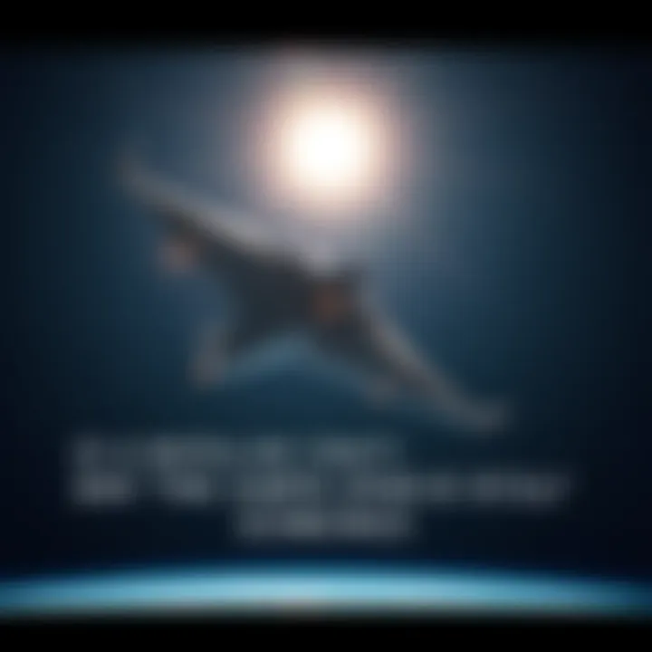 A sleek interstellar craft gliding through a starry night sky, symbolizing the concept of contact with extraterrestrial life.