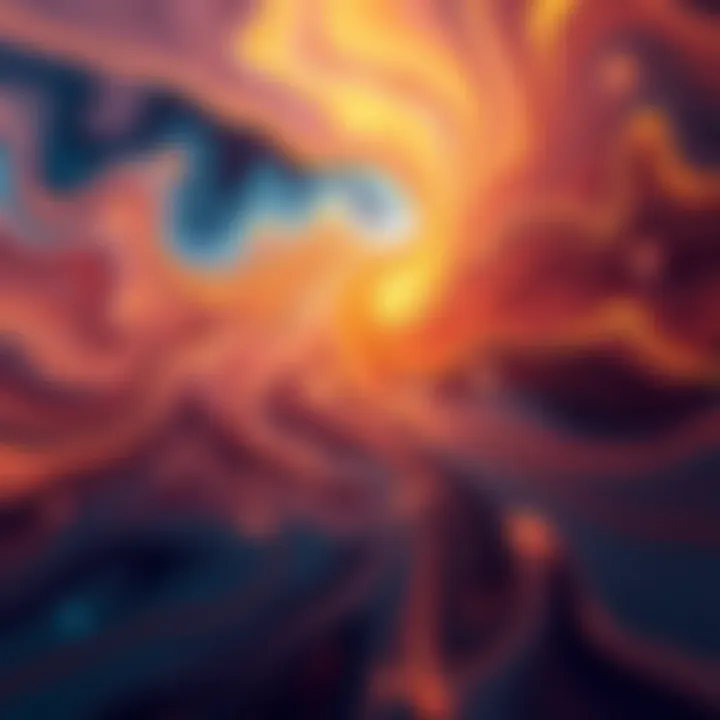 An abstract representation of intuition and gut feelings, featuring swirling colors and shapes that evoke emotion and thought.