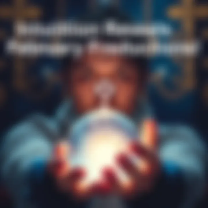 A person holding a crystal ball with a question mark above it, symbolizing intuitive insights for February.