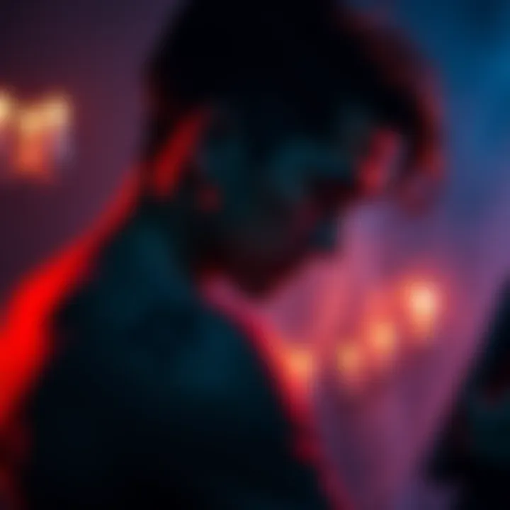 Individual with an inverted pentagram tattoo pondering over spell craft