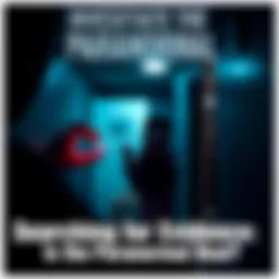 A person holding a smartphone in a dimly lit room, looking for signs of paranormal activity
