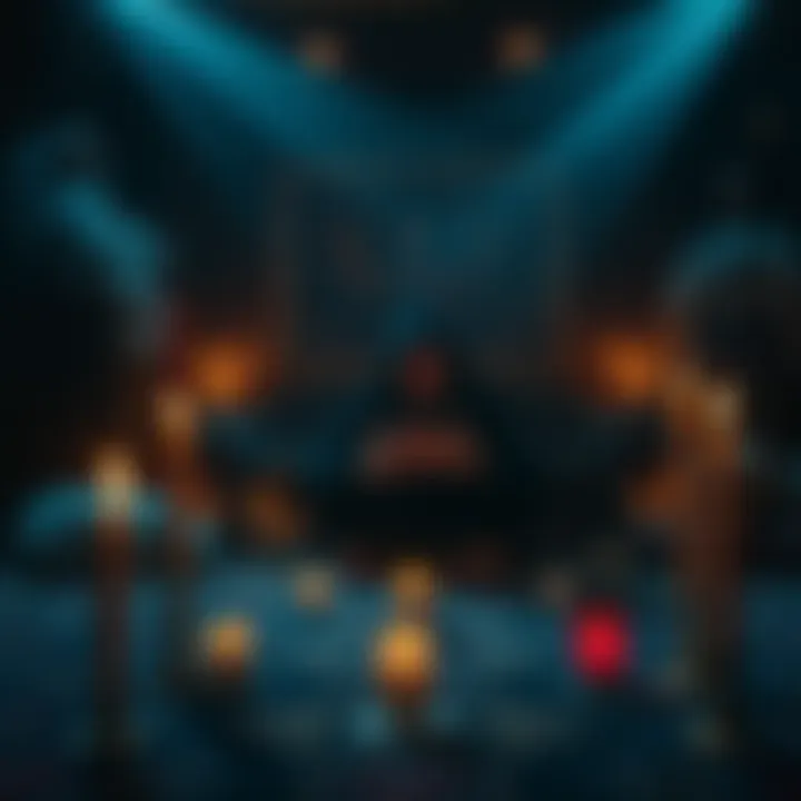 A person performing an invocation ritual with candles and symbols in a dimly lit room, focusing on the correct techniques for spirituality.