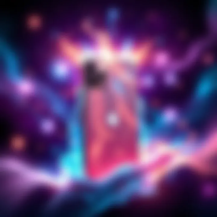 A glowing iPhone 16 Pro Max surrounded by bright energy and positive vibes, symbolizing manifestation.