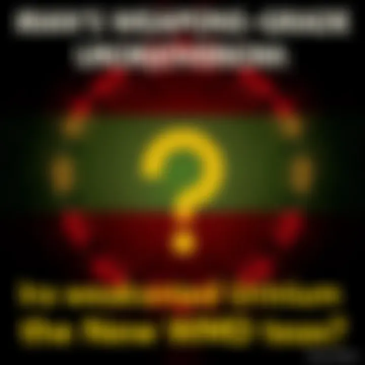 A graphic showing a nuclear symbol with a question mark overlaid, representing concerns over Iran's weapons-grade uranium claims.