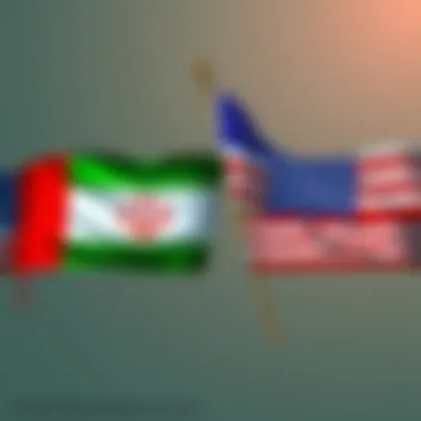 Iran and Trump Policy Influence A graphic showing the flags of Iran and the USA, symbolizing the diplomatic tensions and influence between Iran and Trump's administration.