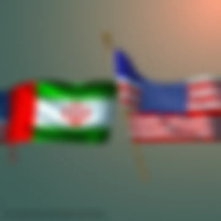 Iran and Trump Policy Influence A graphic showing the flags of Iran and the USA, symbolizing the diplomatic tensions and influence between Iran and Trump's administration.