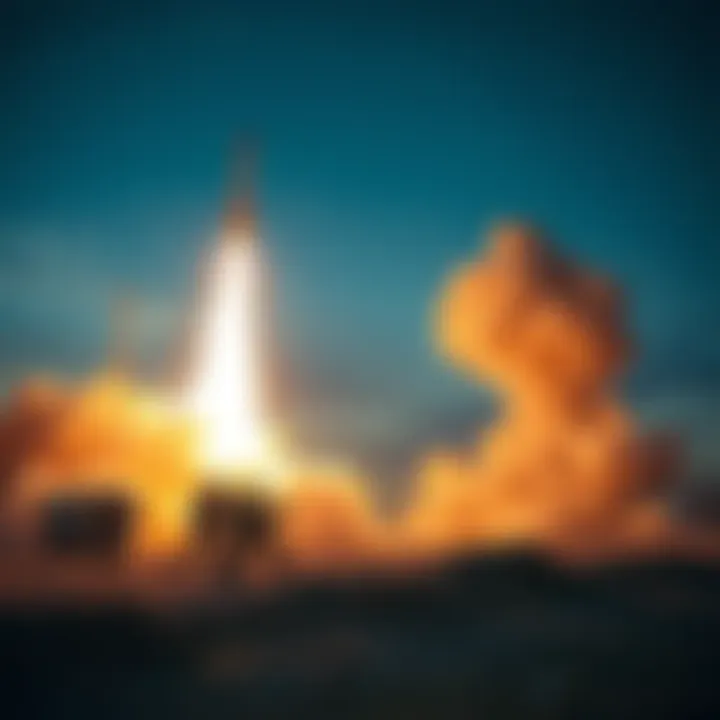 An Iranian ballistic missile explodes near a U.S. military base, with troops taking cover amid smoke and debris.