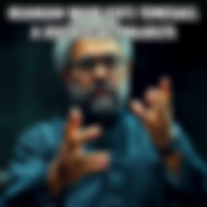 An Iranian official gestures while speaking about allegations that Israel uses occult methods for intelligence gathering, with a dark, mysterious background