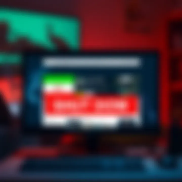 Iranian military official's page shut down The image shows a computer screen displaying a shutdown message for an Iranian military official's social media page, with a graphics indicating controversy.