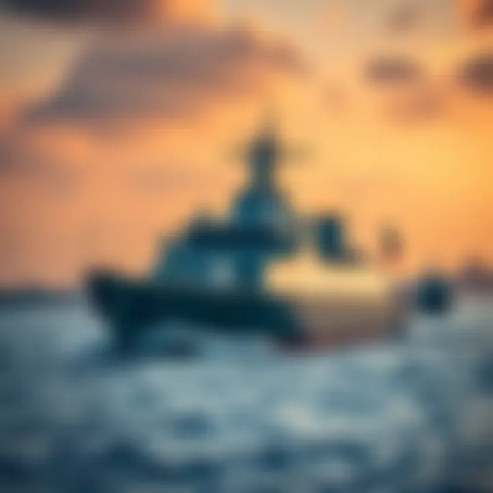 An Iranian warship participating in naval exercises in Milan, displayed without ammunition, showcasing military protocol.