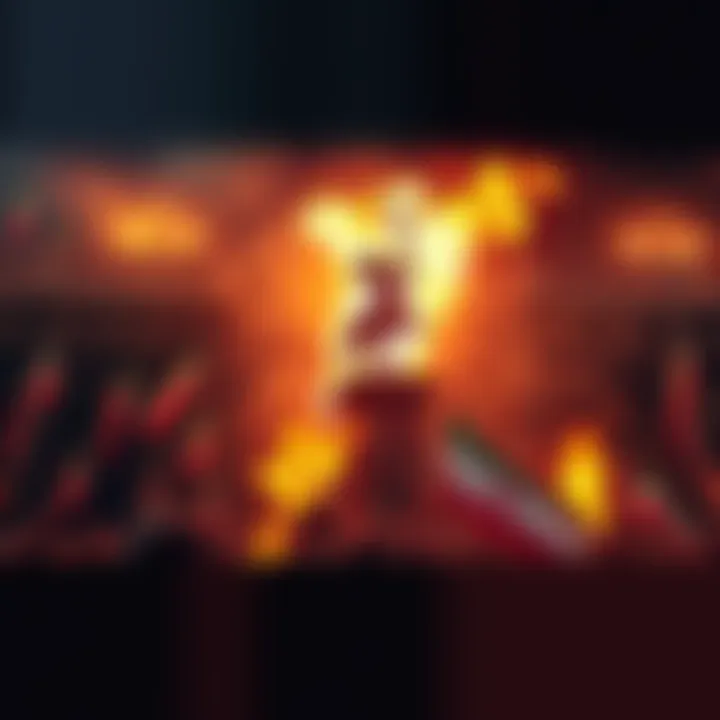 Crowd of Iranians gathered around a burning Baal statue as a symbol of protest against Israel