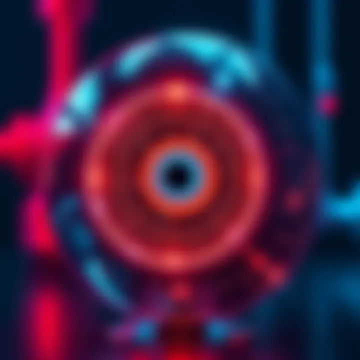 Iris-scanning technology Concept illustration of iris-scanning technology for user verification