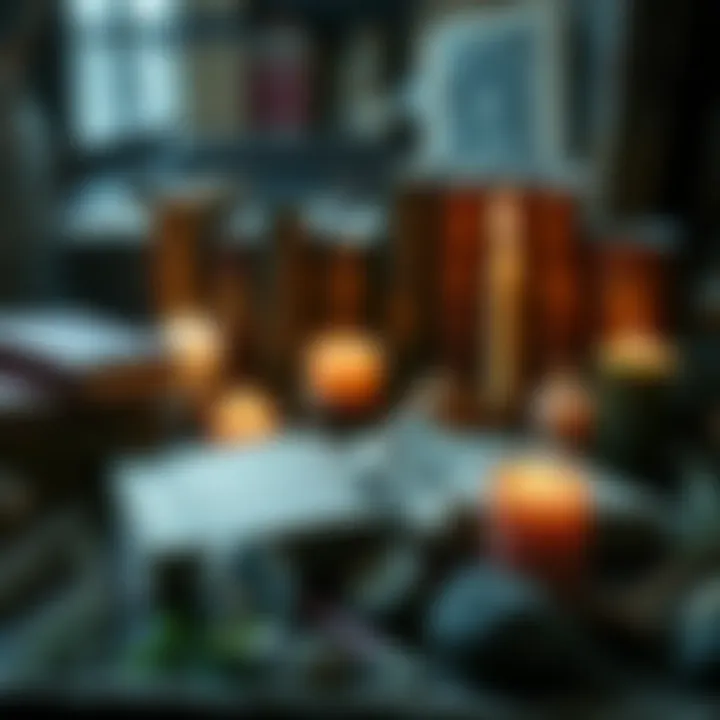 Irish Folk Magic Resources A collection of books and candles used for Irish baneful magic practices, with herbs and crystals