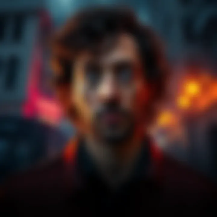 A portrayal of Isaac Kappy with a shadowy Hollywood backdrop, hinting at secrets and controversy surrounding his death.