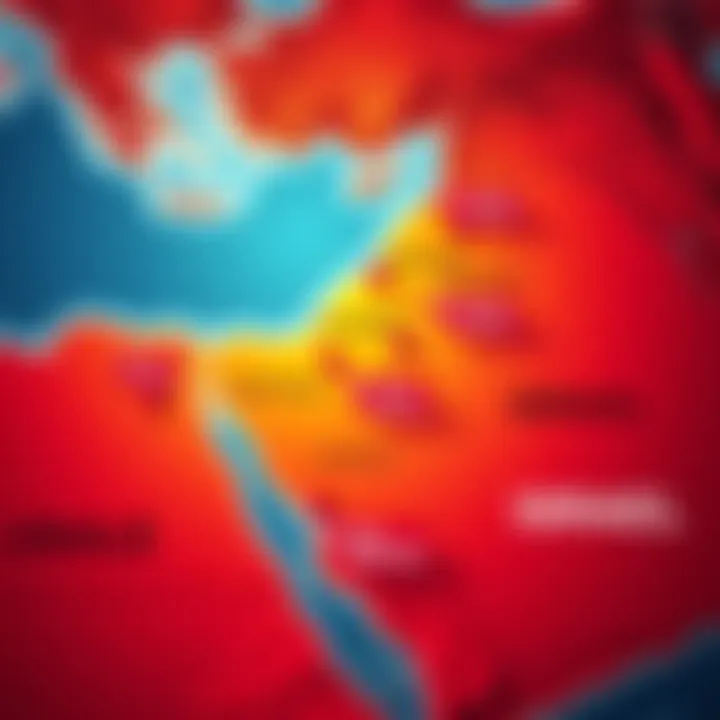 A map showing the Middle East focusing on Israel with various theories highlighted.