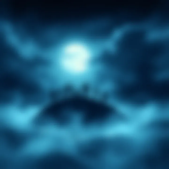 Island Horror Stories Cover A dark and eerie island setting with shadows and silhouettes of ghostly figures