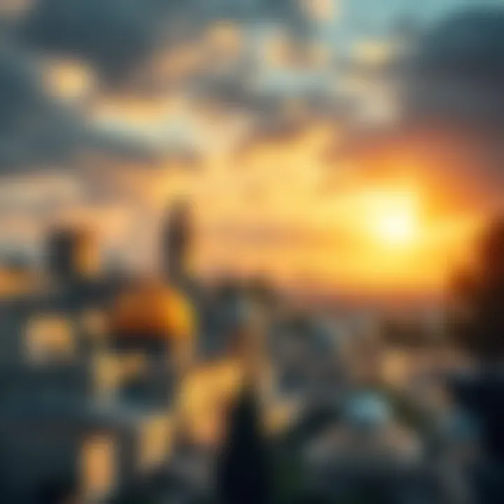 A view of historical sites in Israel significant to Christianity, including landmarks and symbols of faith.
