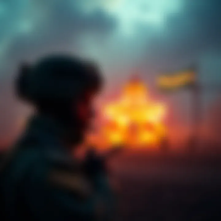 A depiction of military preparations in Israel as tensions with Iran rise, suggesting potential plans for a nuclear strike.