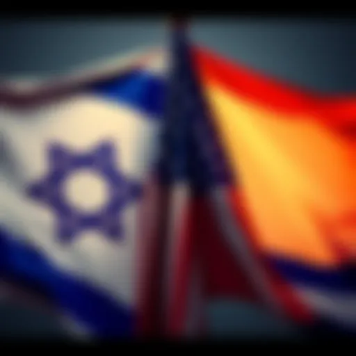 Flags of Israel and the United States side by side, symbolizing their relationship