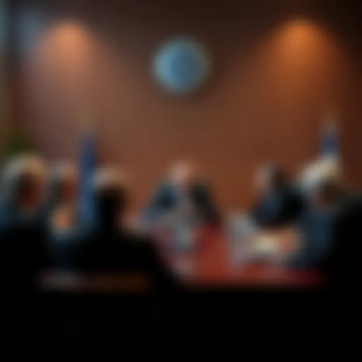 Israeli government officials in a meeting discussing leadership changes amidst potential political upheaval.