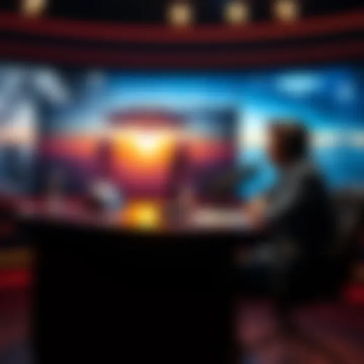 J2 sitting at a podcast table with UFO-related images on the screen behind him