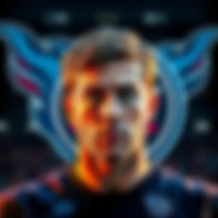 Jake looking concerned in front of the Titans logo, hinting at uncertainty about his future with the team