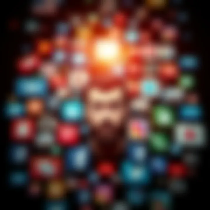 A collage of social media icons with images and posts related to James Harlan's journey and activities.