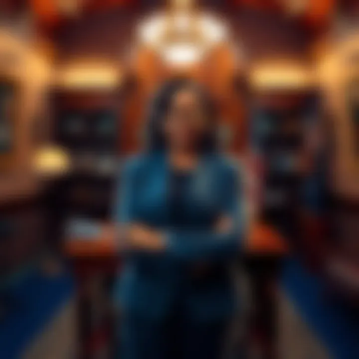 Jasmine Crockett stands confidently in her Senate office, ready to take on her new role and make an impact.