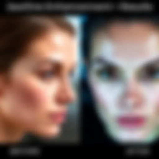 Before and after images showing improved jawline and facial definition after 1.5 months.