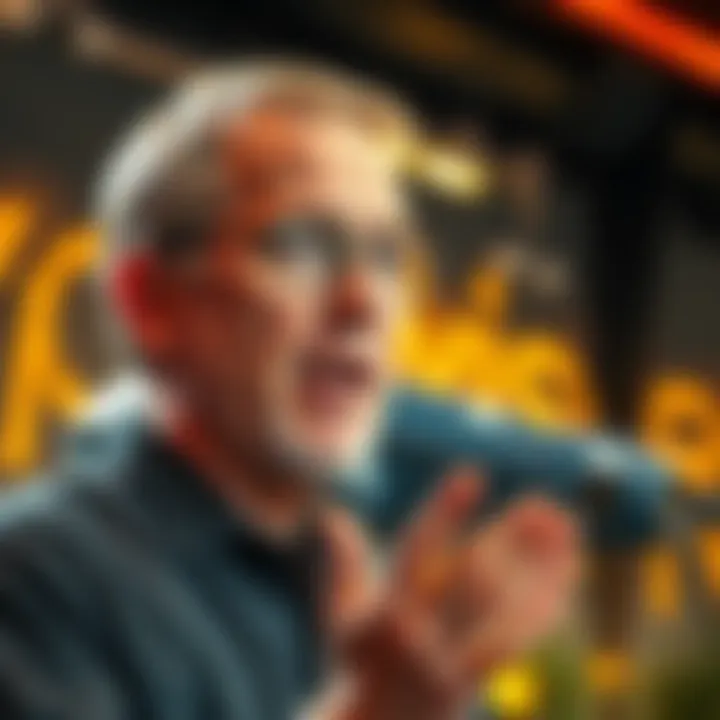 Jay Stratton speaking about non-human intelligence and consciousness related to UAP, with an image of a UAP in the background.